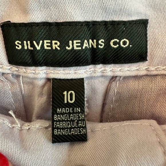 Silver Jeans Co Boyfriend Chino Shorts Womens 10 Lavender Cotton Stretch NEW - Picture 7 of 10